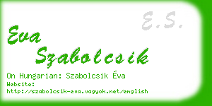 eva szabolcsik business card